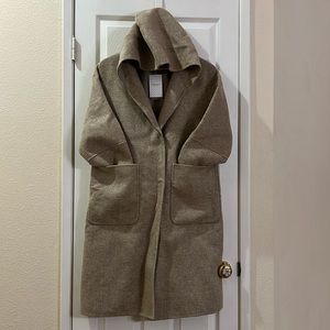 Belle & Bloom Wool Blend Beige Oversized Coat (size M)
